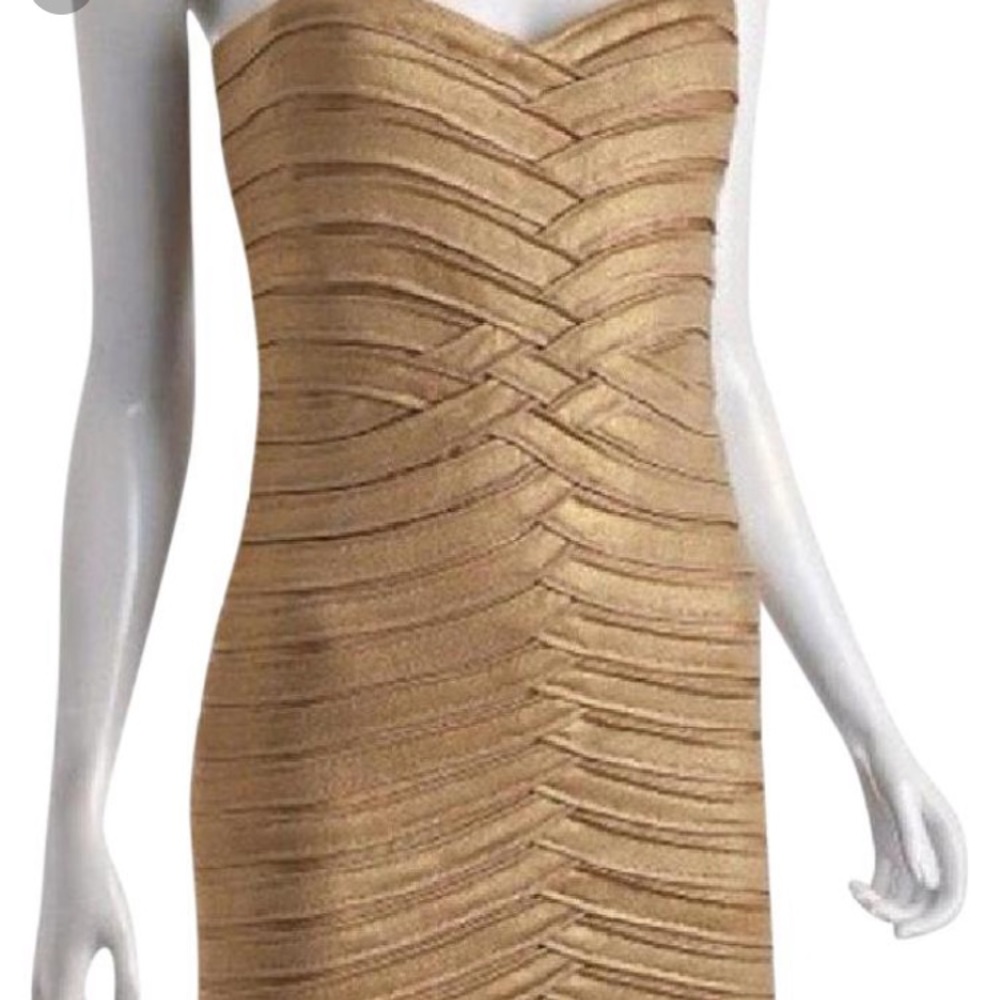 BCBG Gold Bandage Dress - Picture 2 of 3